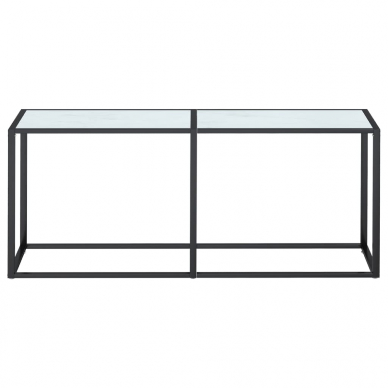 Konsolentisch Weiß Marmor-Optik 180x35x75,5 cm Hartglas