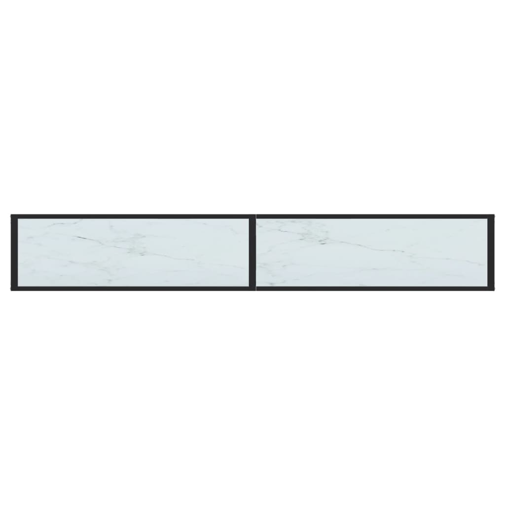 Konsolentisch Weiß Marmor-Optik 220x35x75,5 cm Hartglas