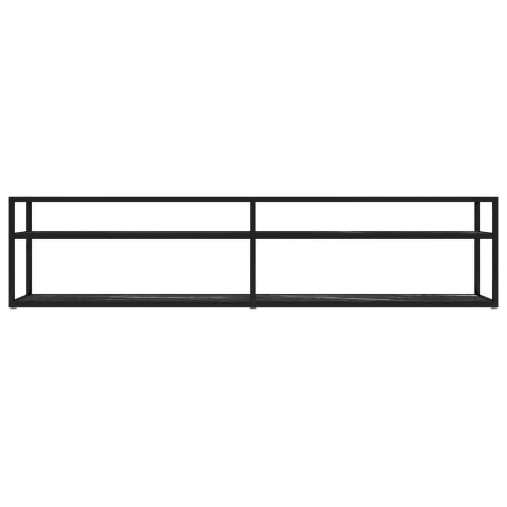 TV-Schrank Schwarz Marmor-Optik 180x40x40,5 cm Hartglas
