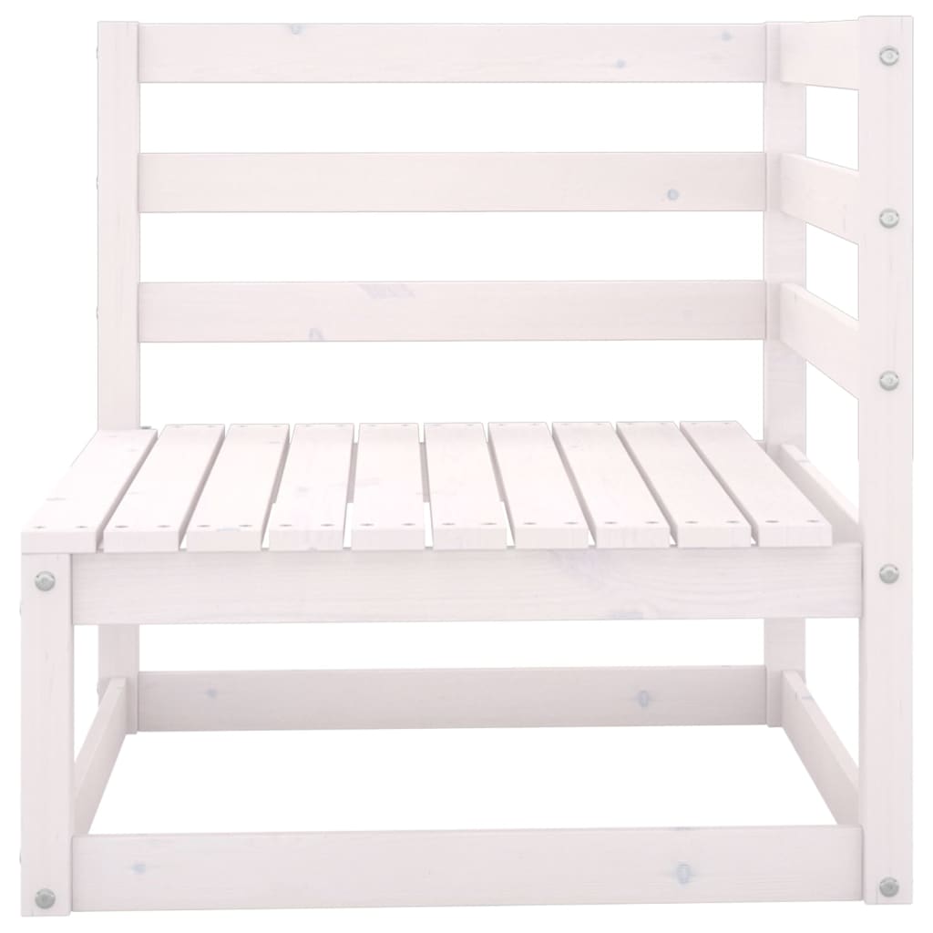 Outdoor-Sofa 4-Sitzer Weiß Massivholz Kiefer