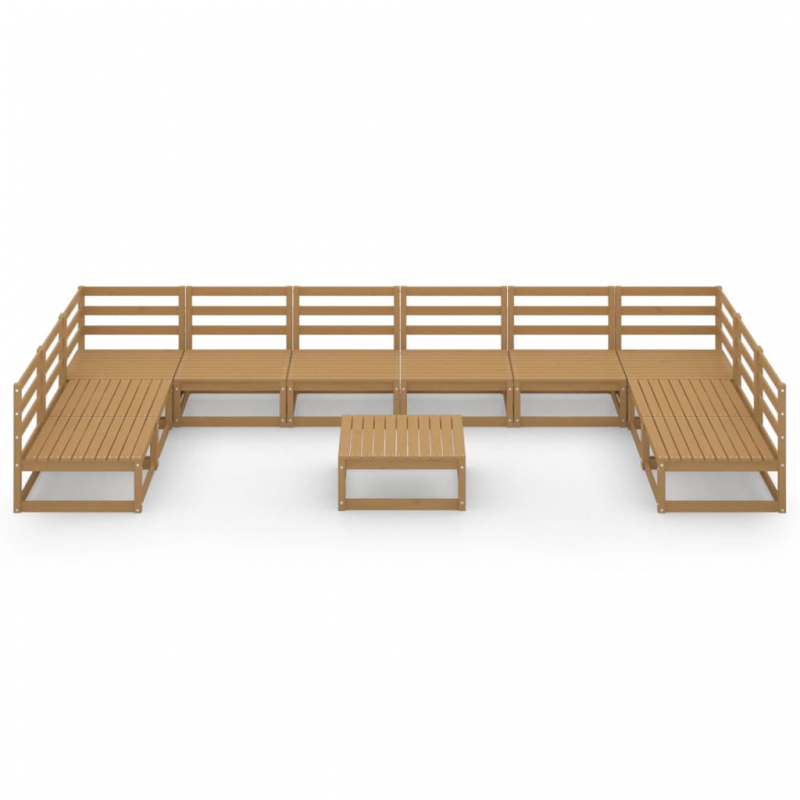 11-tlg. Garten-Lounge-Set Massivholz Kiefer
