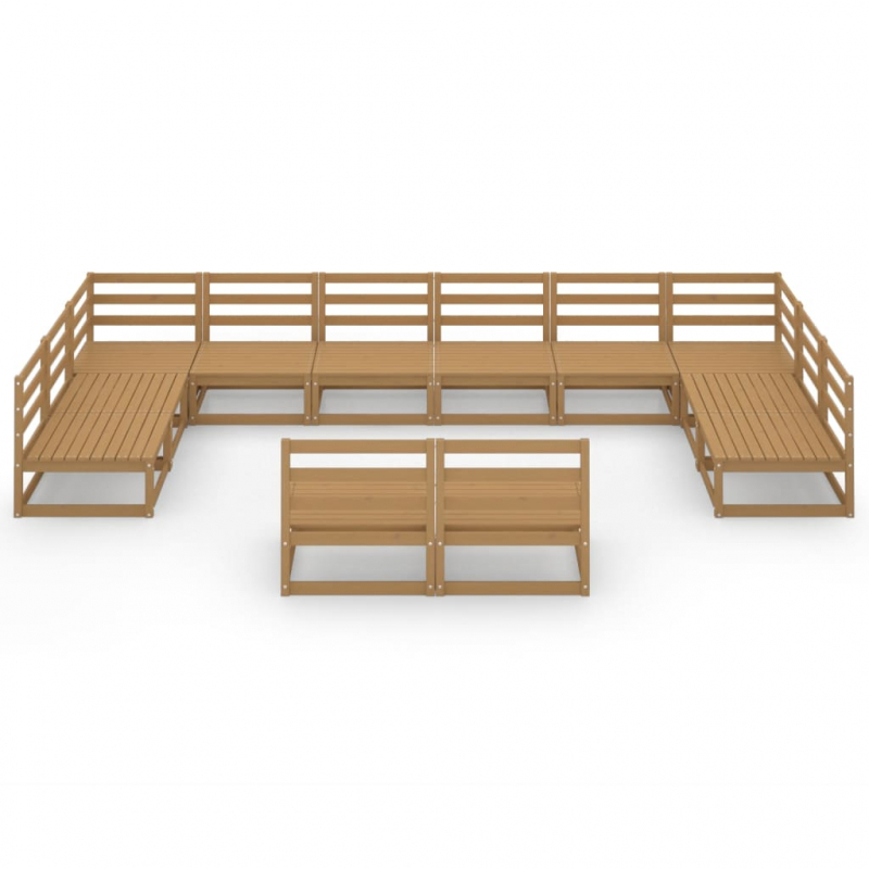12-tlg. Garten-Lounge-Set Massivholz Kiefer