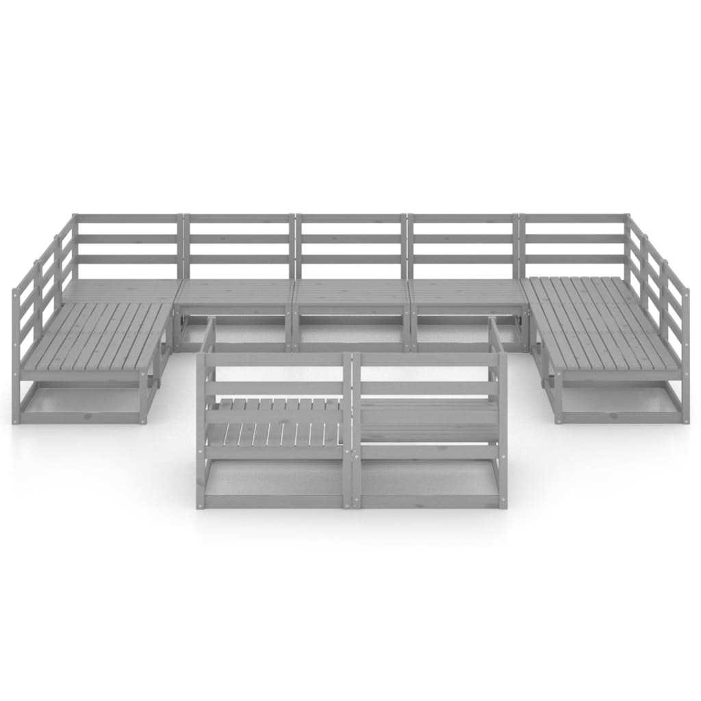 11-tlg. Garten-Lounge-Set Massivholz Kiefer