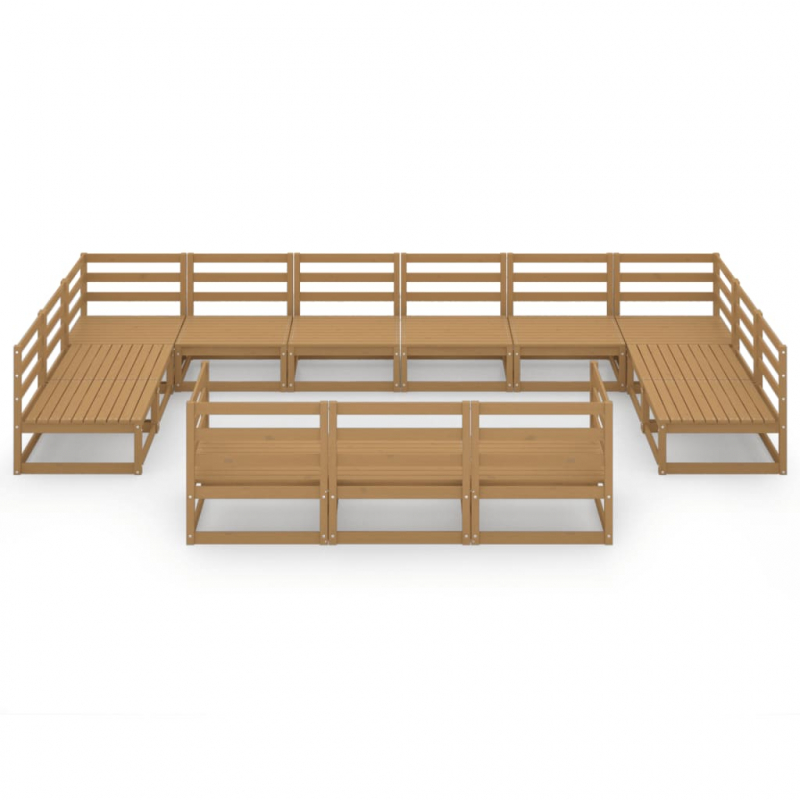 13-tlg. Garten-Lounge-Set Massivholz Kiefer