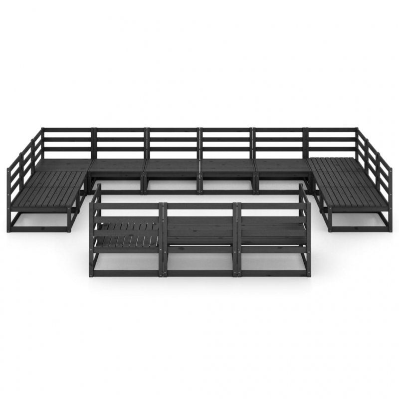 13-tlg. Garten-Lounge-Set Massivholz Kiefer