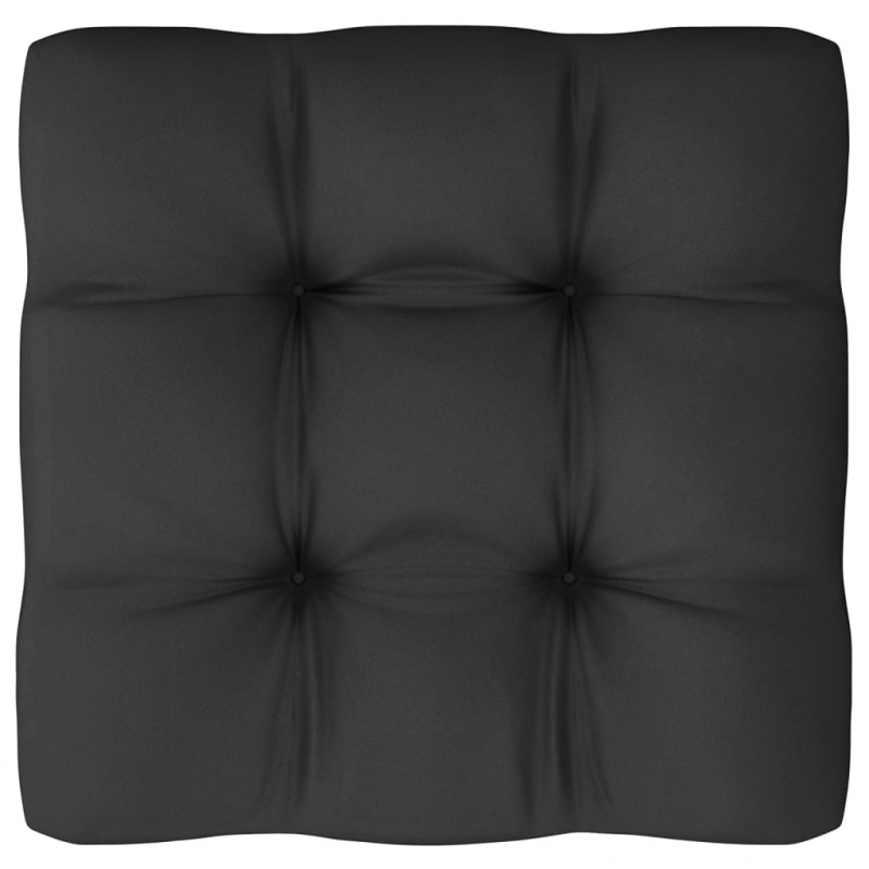 11-tlg. Garten-Lounge-Set mit Kissen Schwarz Kiefer Massivholz