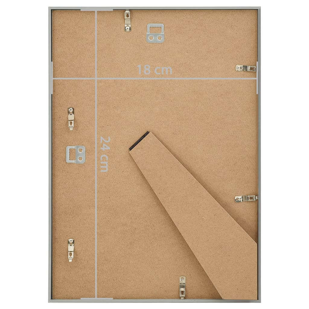 Bilderrahmen Collage 3 Stk. für Wand Tisch Silbern 18x24 cm MDF
