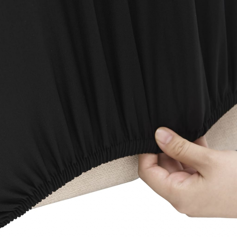 Stretch Sofahusse 4-Sitzer Schwarz Polyester-Jersey