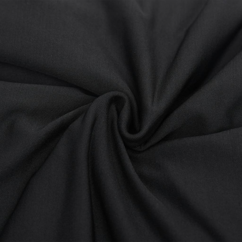 Stretch Sofahusse 4-Sitzer Schwarz Polyester-Jersey
