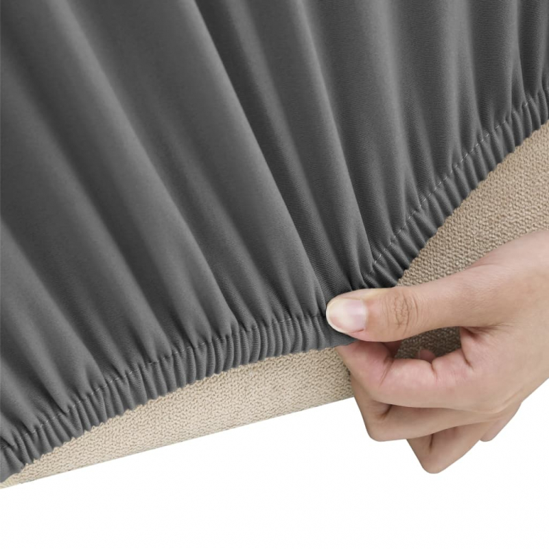 Stretch Sofahusse 4-Sitzer Anthrazit Polyester-Jersey