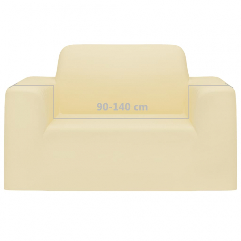 Stretch-Sofahusse Creme Polyester-Jersey