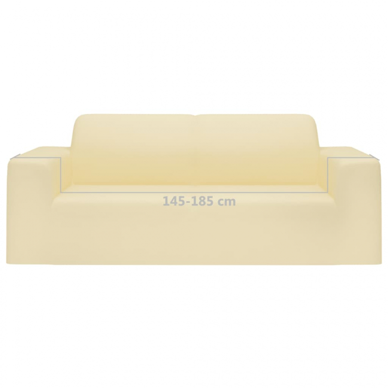 Stretch Sofahusse 2-Sitzer Creme Polyester-Jersey