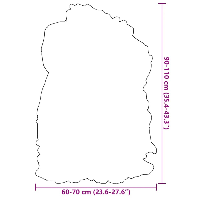 Sitzauflage aus Isländischem Schafspelz Braun 70x110 cm