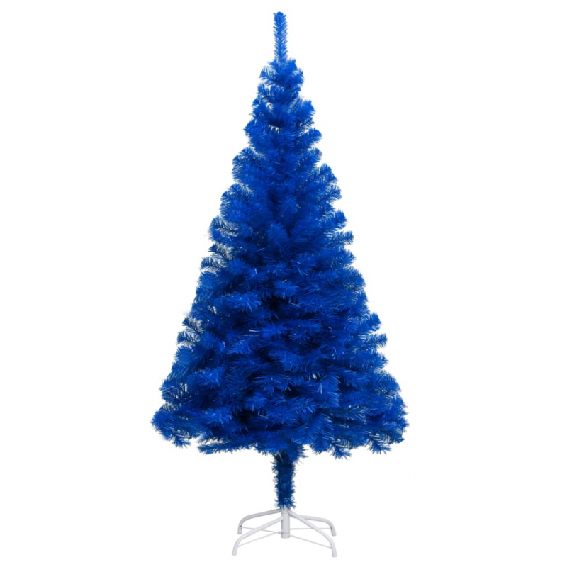 Künstlicher Weihnachtsbaum Beleuchtung & Kugeln Blau 150 cm