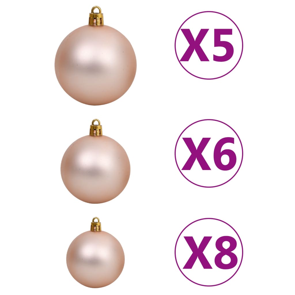 Künstlicher Weihnachtsbaum Beleuchtung & Kugeln Silber 180 cm