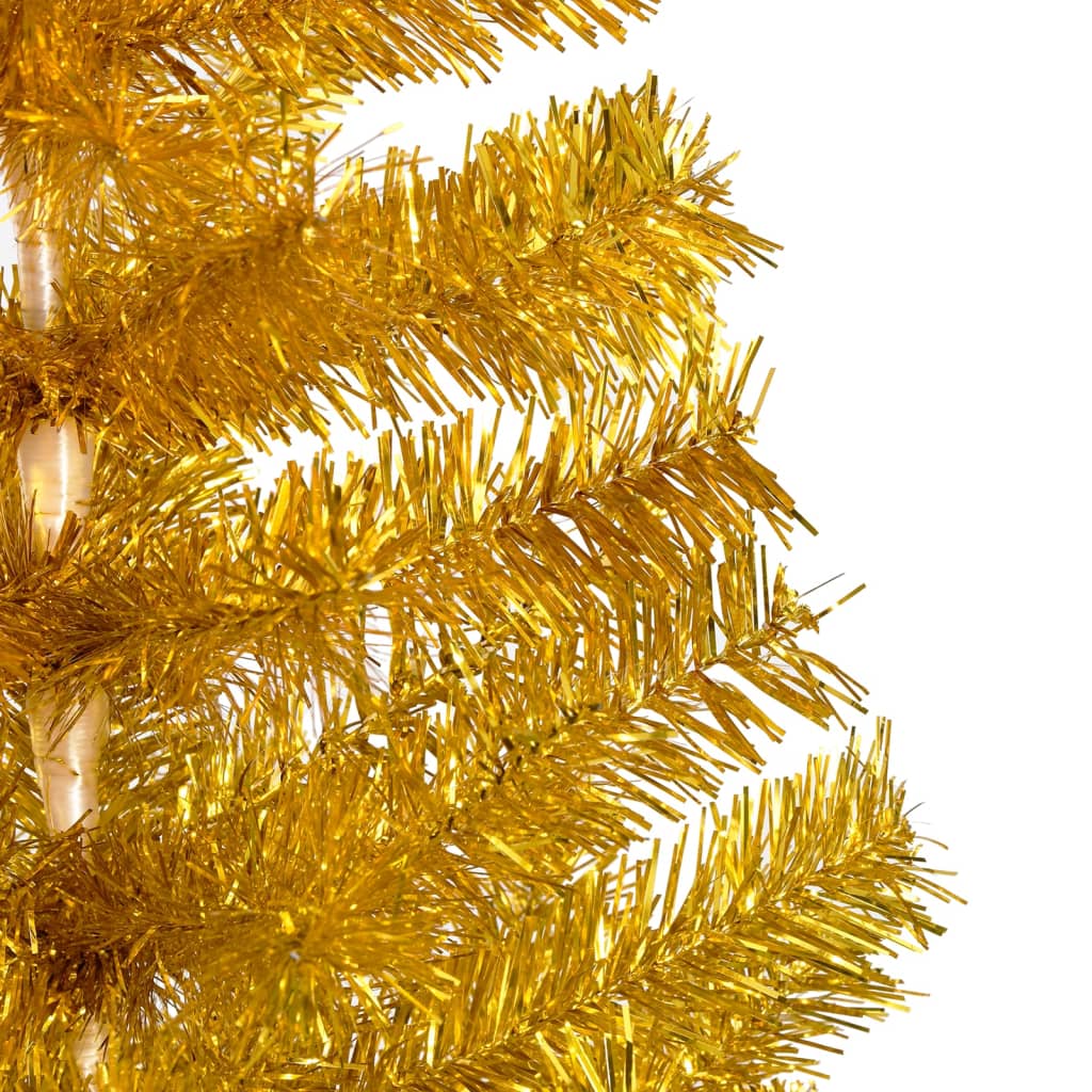 Künstlicher Weihnachtsbaum Beleuchtung & Kugeln Gold 150 cm PET