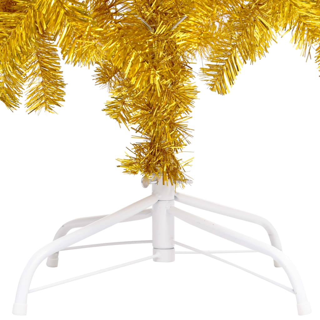 Künstlicher Weihnachtsbaum Beleuchtung & Kugeln Gold 150 cm PET