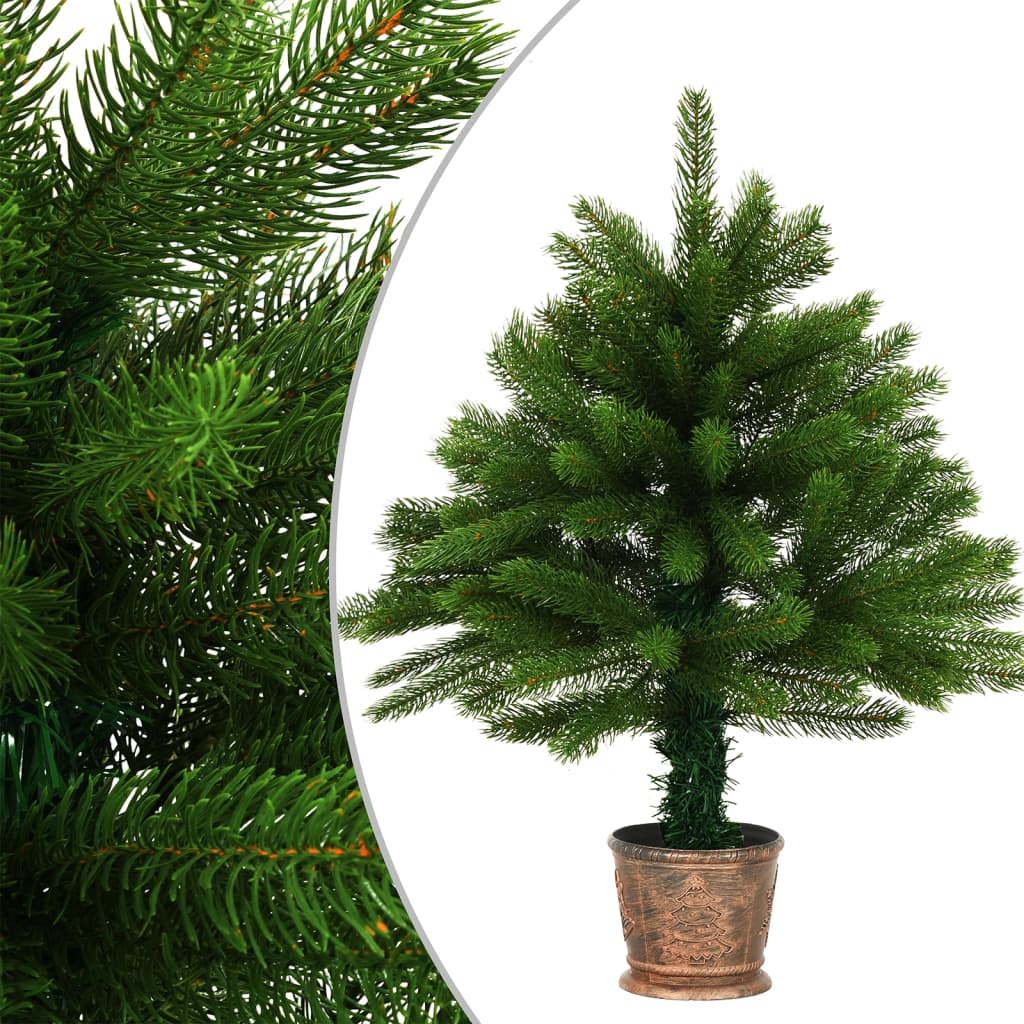 Künstlicher Weihnachtsbaum mit Beleuchtung & Kugeln 65 cm Grün