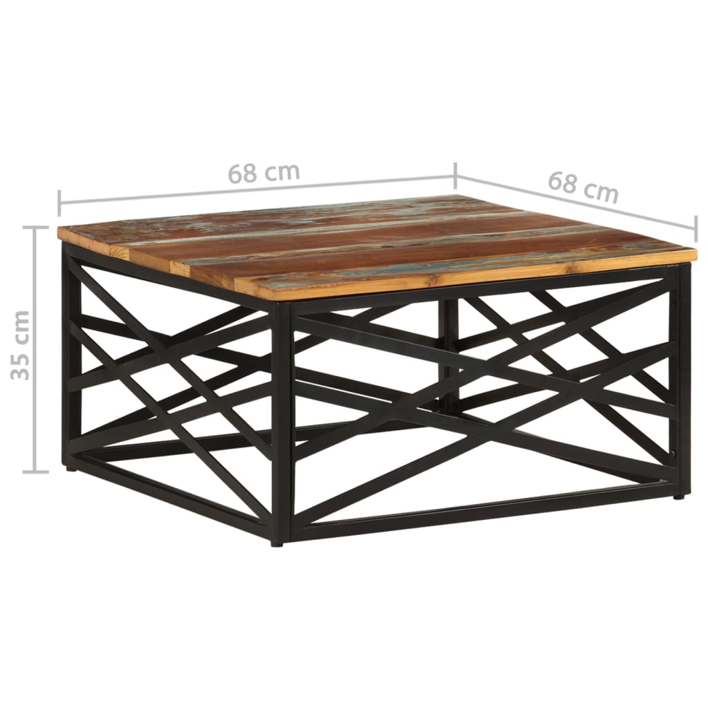 Couchtisch 68x68x35 cm Altholz Massiv