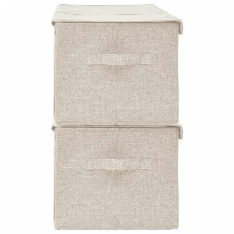 Aufbewahrungsboxen 2 Stk. Stoff 50x30x25 cm Creme