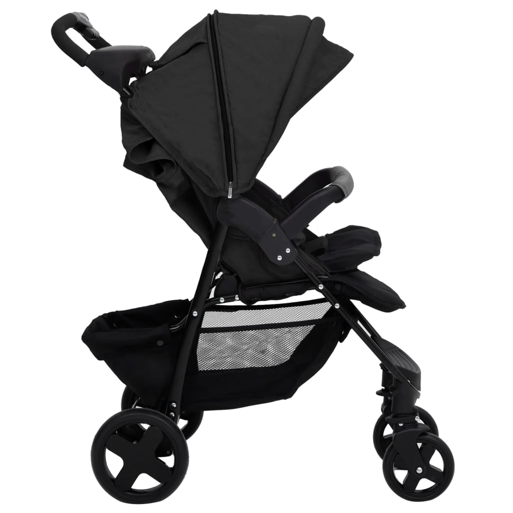 2-in-1 Kinderwagen Anthrazit Stahl