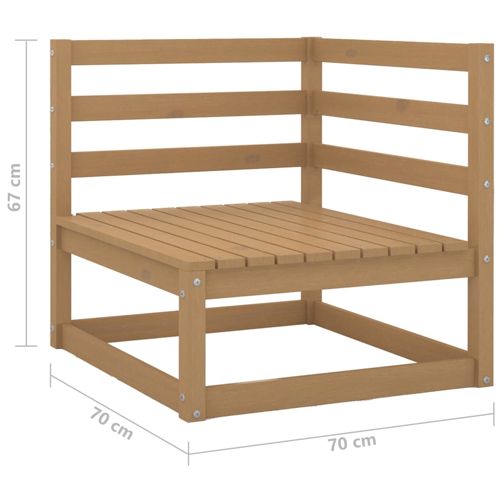 10-tlg. Garten-Lounge-Set Kissen Honigbraun Kiefer Massivholz