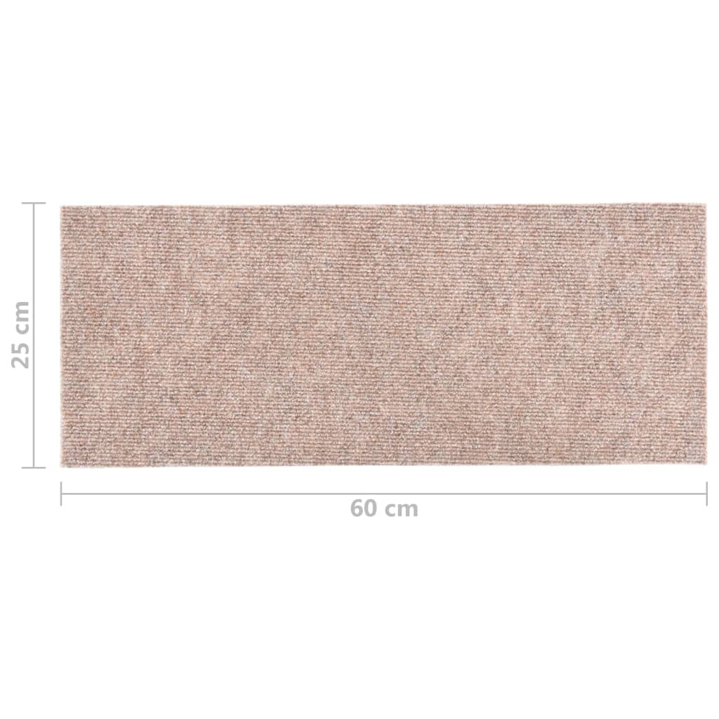 Selbstklebende Treppenmatten 15 Stk. 60x25 cm Hellbraun