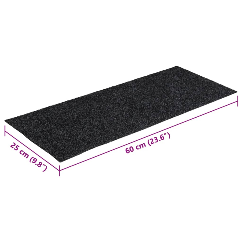 Selbstklebende Treppenmatten 15 Stk. Rechteckig 60x25 cm Grau