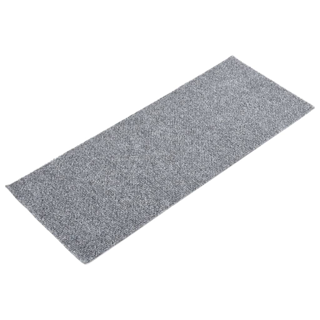 Selbstklebende Treppenmatten 15 Stk. 60x25 cm Hellgrau