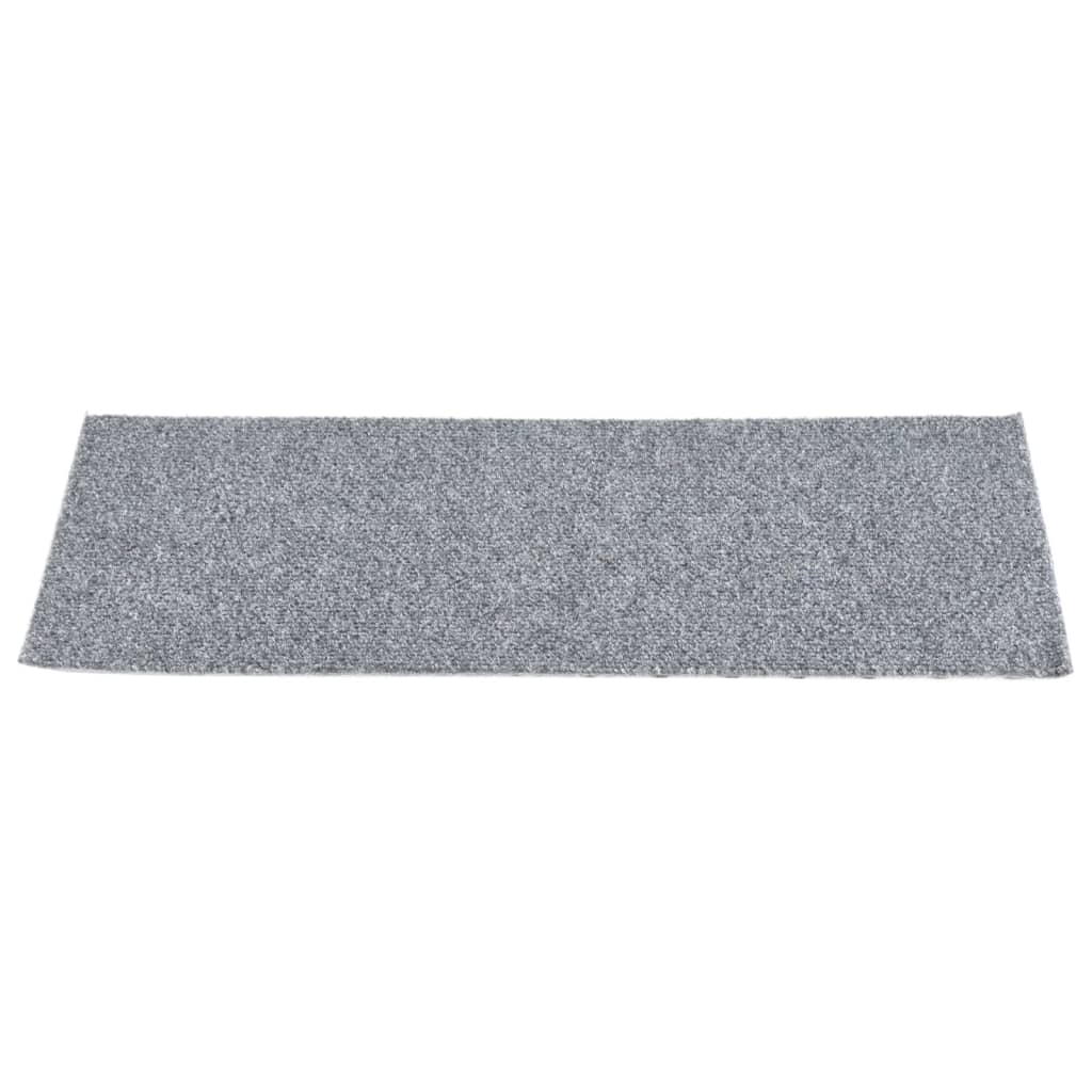 Selbstklebende Treppenmatten 15 Stk. 60x25 cm Hellgrau
