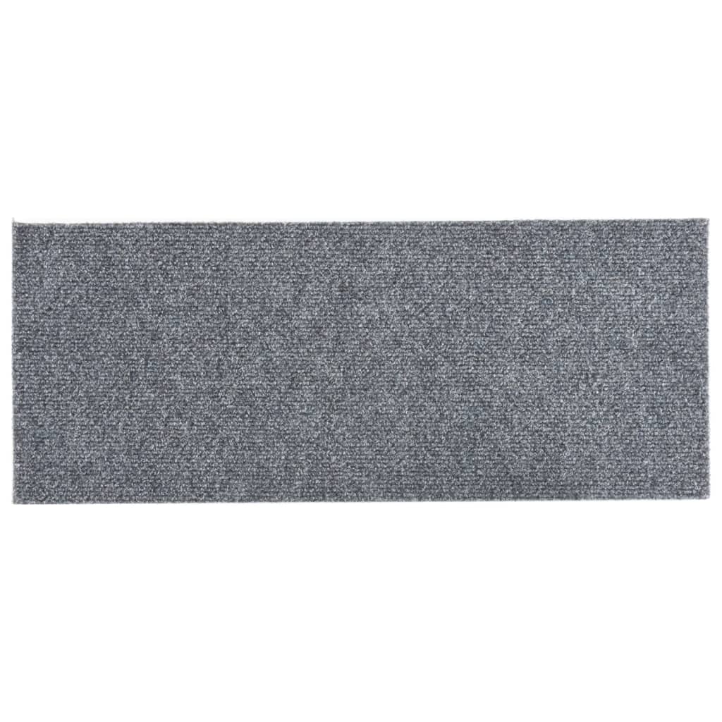 Selbstklebende Treppenmatten 15 Stk. 60x25 cm Hellgrau