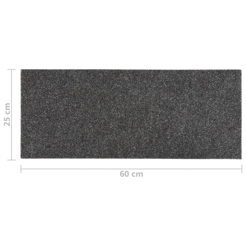 Stufenmatten Selbstklebend Rechteckig 15 Stk. 60x25 Anthrazit