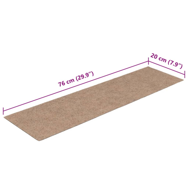 Selbstklebende Treppenmatten 15 Stk. 76x20 cm Hellbraun