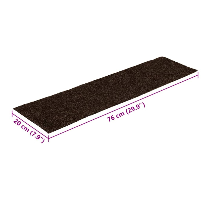 Selbstklebende Treppenmatten 15 Stk. Rechteckig 76x20 cm Braun
