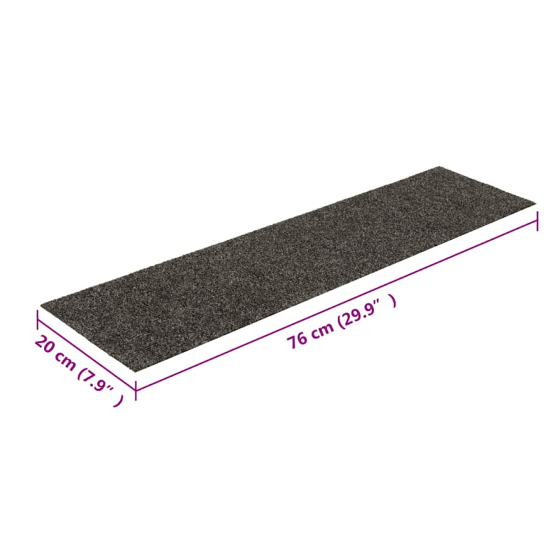 Stufenmatten Selbstklebend Rechteckig 15 Stk. 76x20 Anthrazit