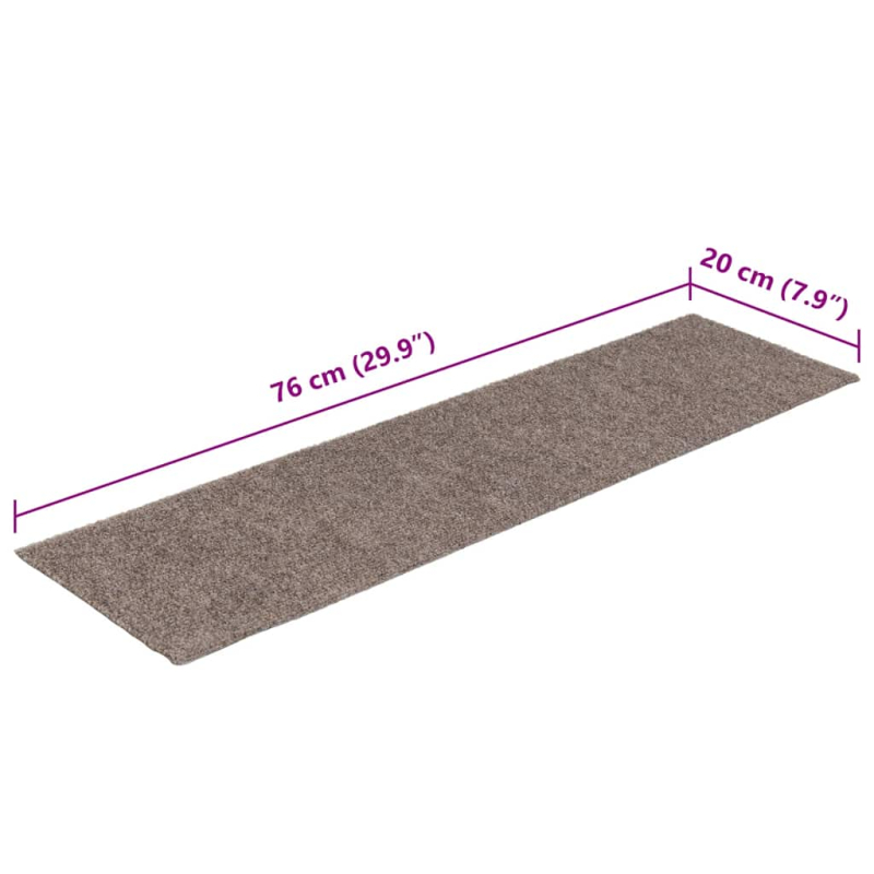 Selbstklebende Treppenmatten 15 Stk. Rechteckig 76x20 cm Creme