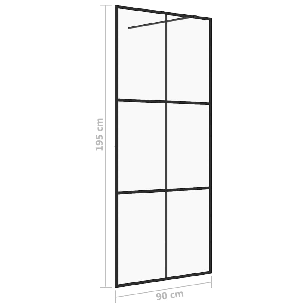 Duschwand für Begehbare Dusche mit Klarem ESG Glas 90x195 cm