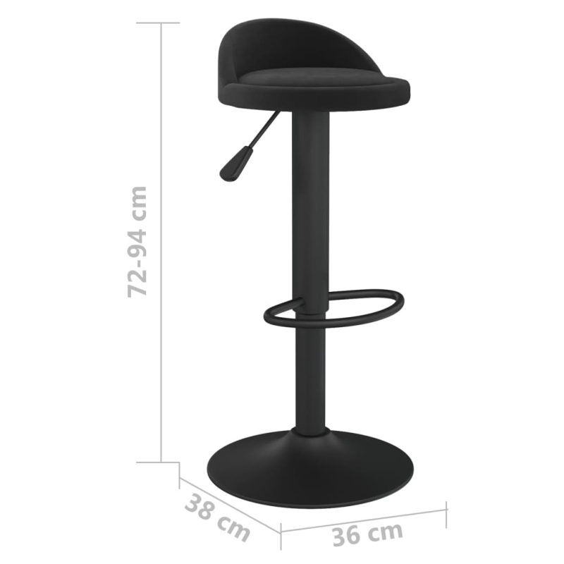 Barhocker 2 Stk. Schwarz Samt
