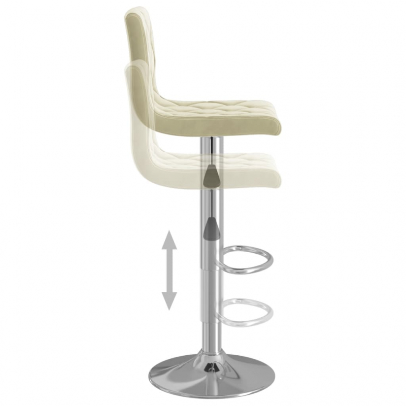 Barhocker 2 Stk. Creme Samt