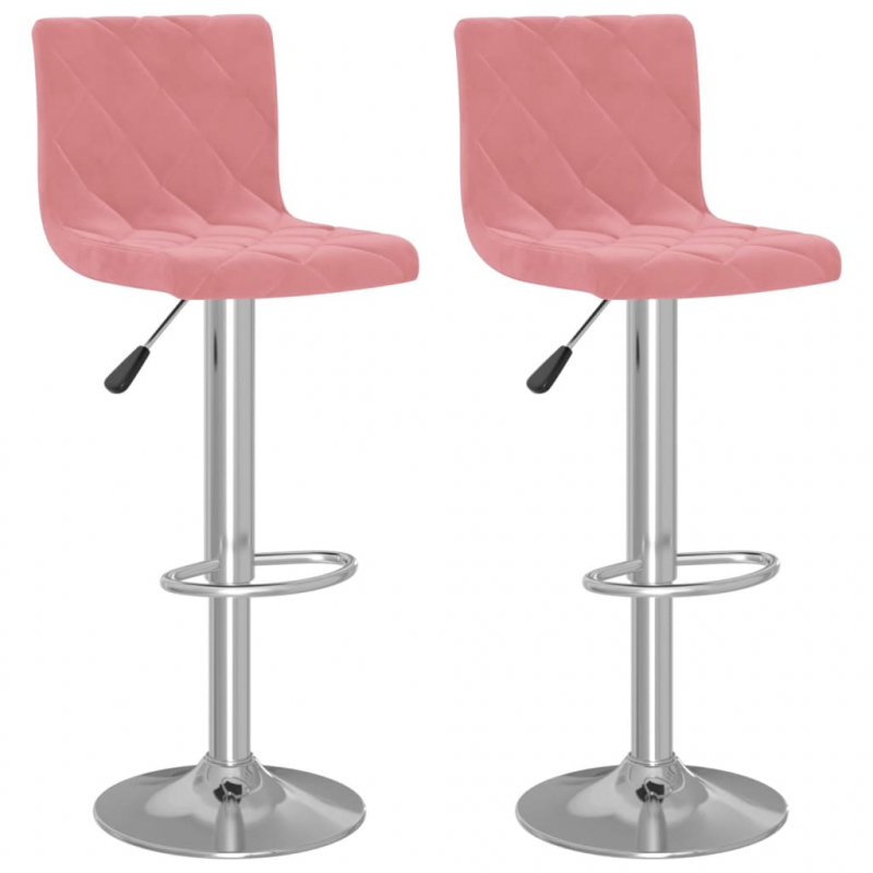 Barhocker 2 Stk. Rosa Samt
