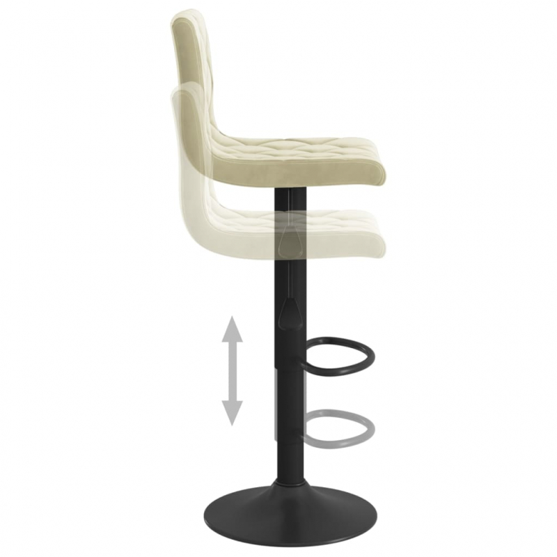 Barhocker 2 Stk. Creme Samt