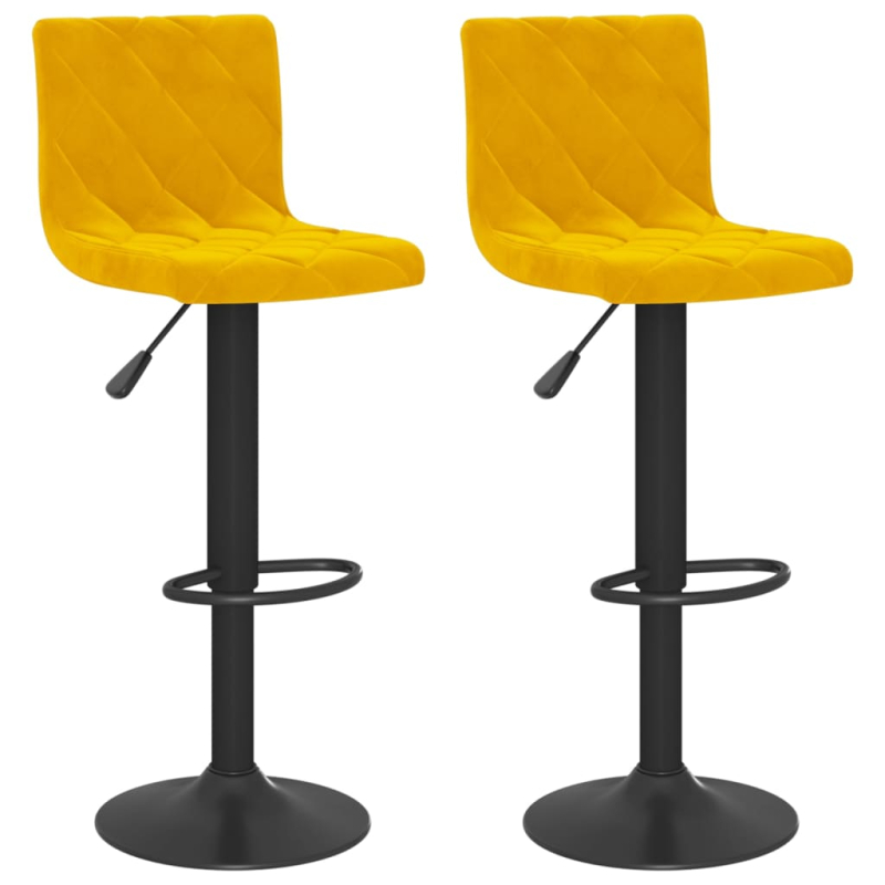 Barhocker 2 Stk. Senfgelb Samt