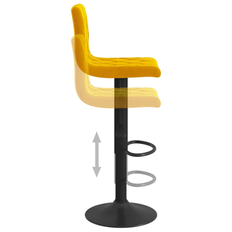 Barhocker 2 Stk. Senfgelb Samt