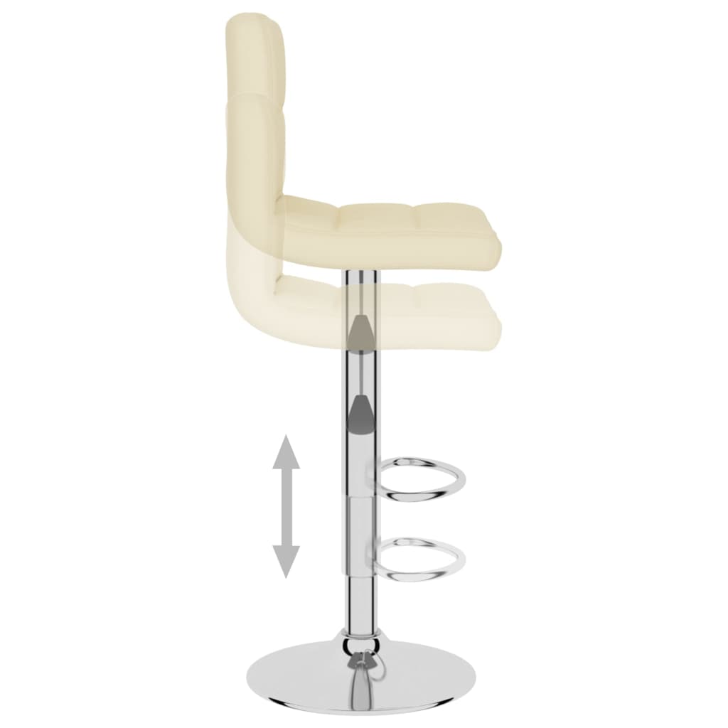 Barhocker 2 Stk. Creme Stoff