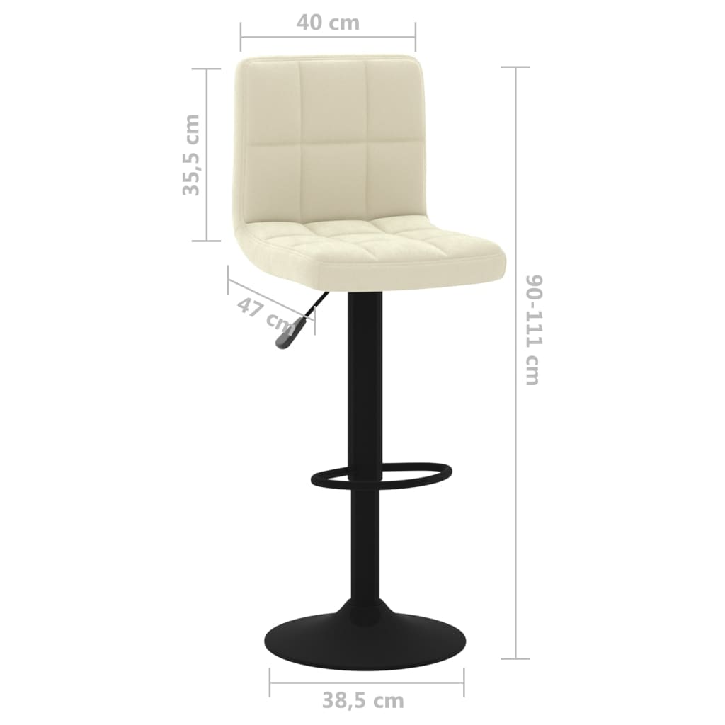 Barhocker 2 Stk. Creme Samt