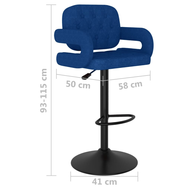 Barhocker 2 Stk. Blau Stoff