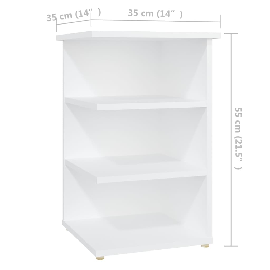 Beistellregal Weiß 35x35x55 cm Holzwerkstoff