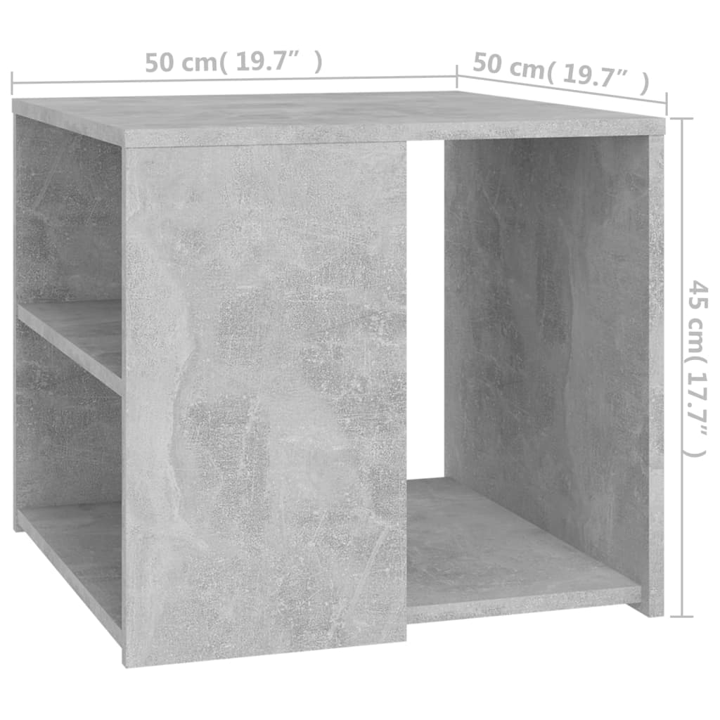 Beistelltisch Betongrau 50x50x45 cm Holzwerkstoff