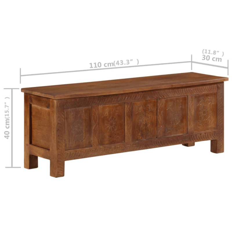 Truhe 110x30x40 cm Massivholz Mango