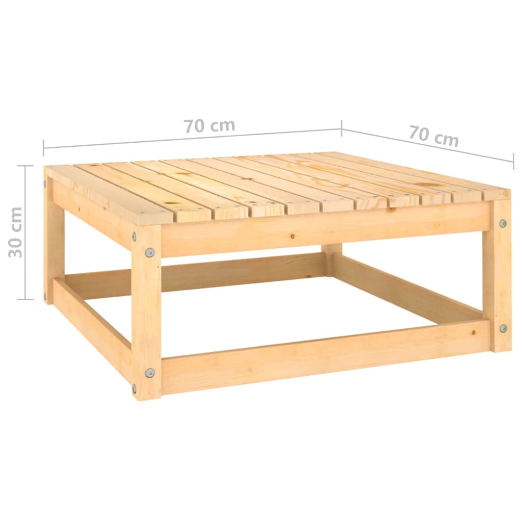 Garten-Fußhocker mit Kissen Massivholz Kiefer